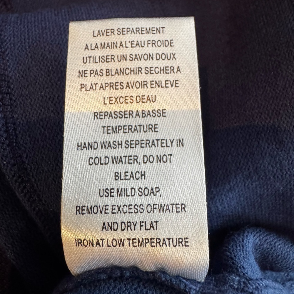 NWT I.D.O. La Vie Y2K Ribbed Bandage Sweater Navy/Blue/White Striped - S - Picture 6 of 11